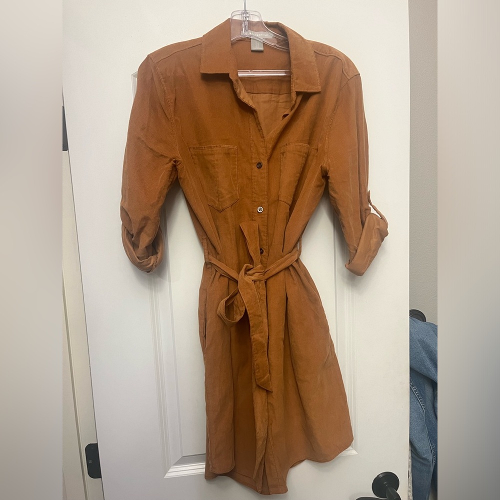 Lucky Brand Women's Long Sleeve Dress - Rust Orange